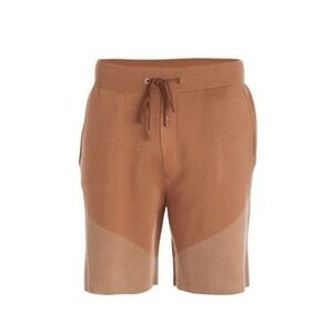 SER.O.YA Marko Knit Shorts Camel Combo Two Tone Elastic Waist Pull-On S